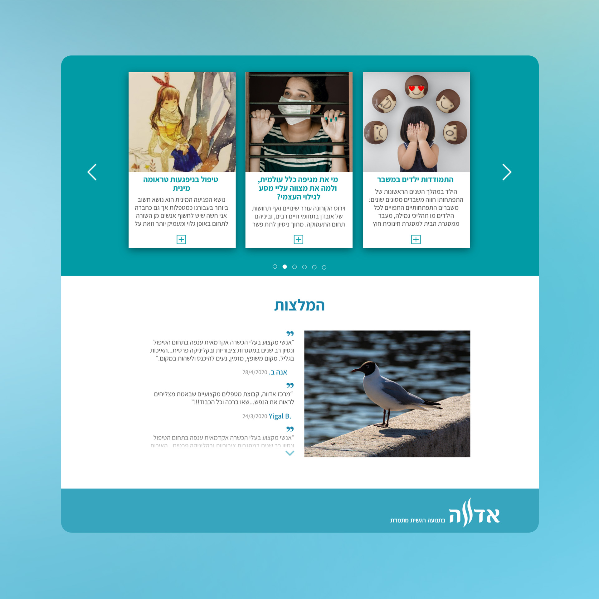 part of a website screen in Hebrew